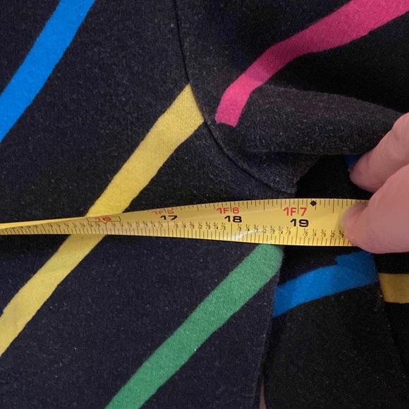 Vintage bonfire snowboard hoodie, black, neon rainbow lightning bolts pink blue - Picture 10 of 12